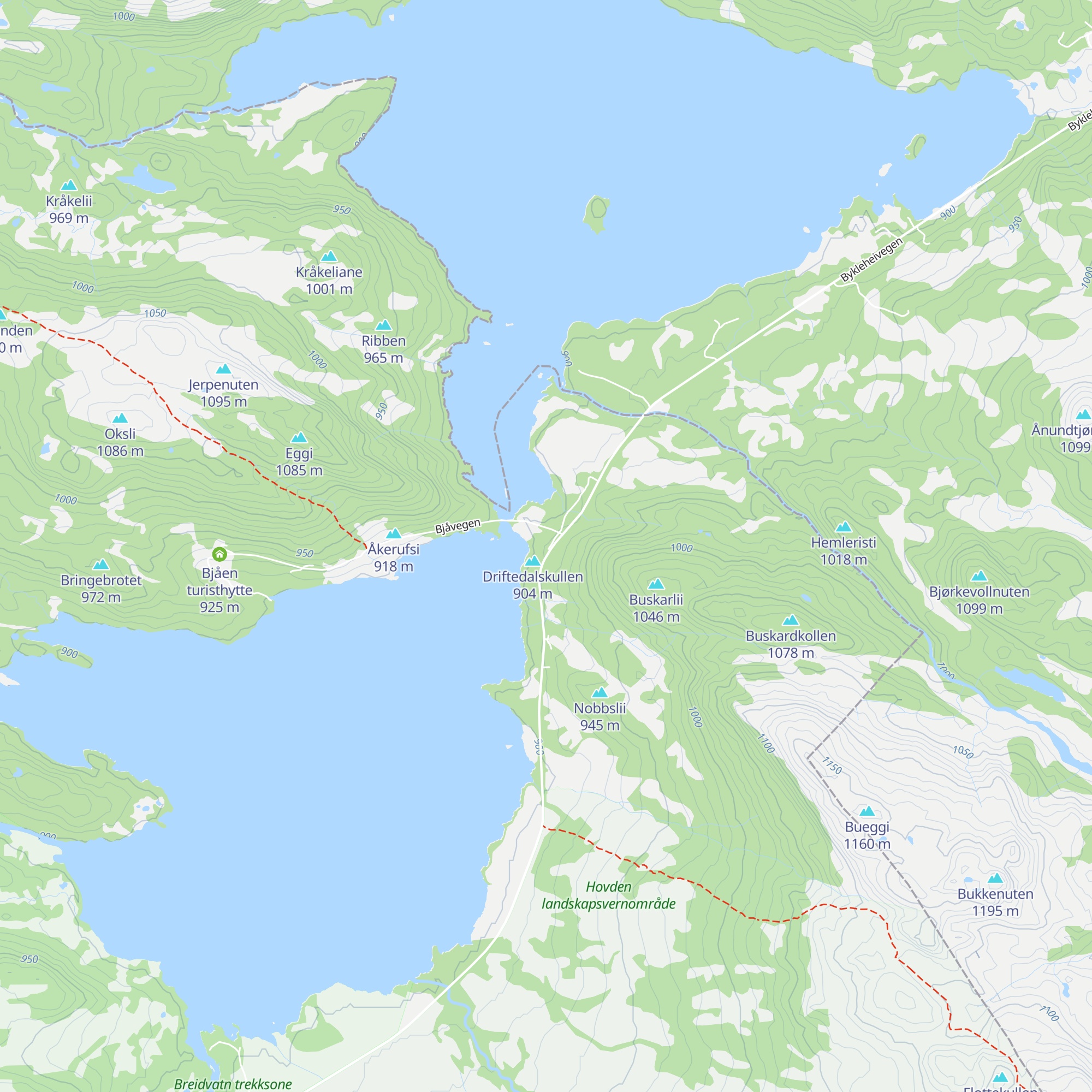 Bjåen Fjellstove map
