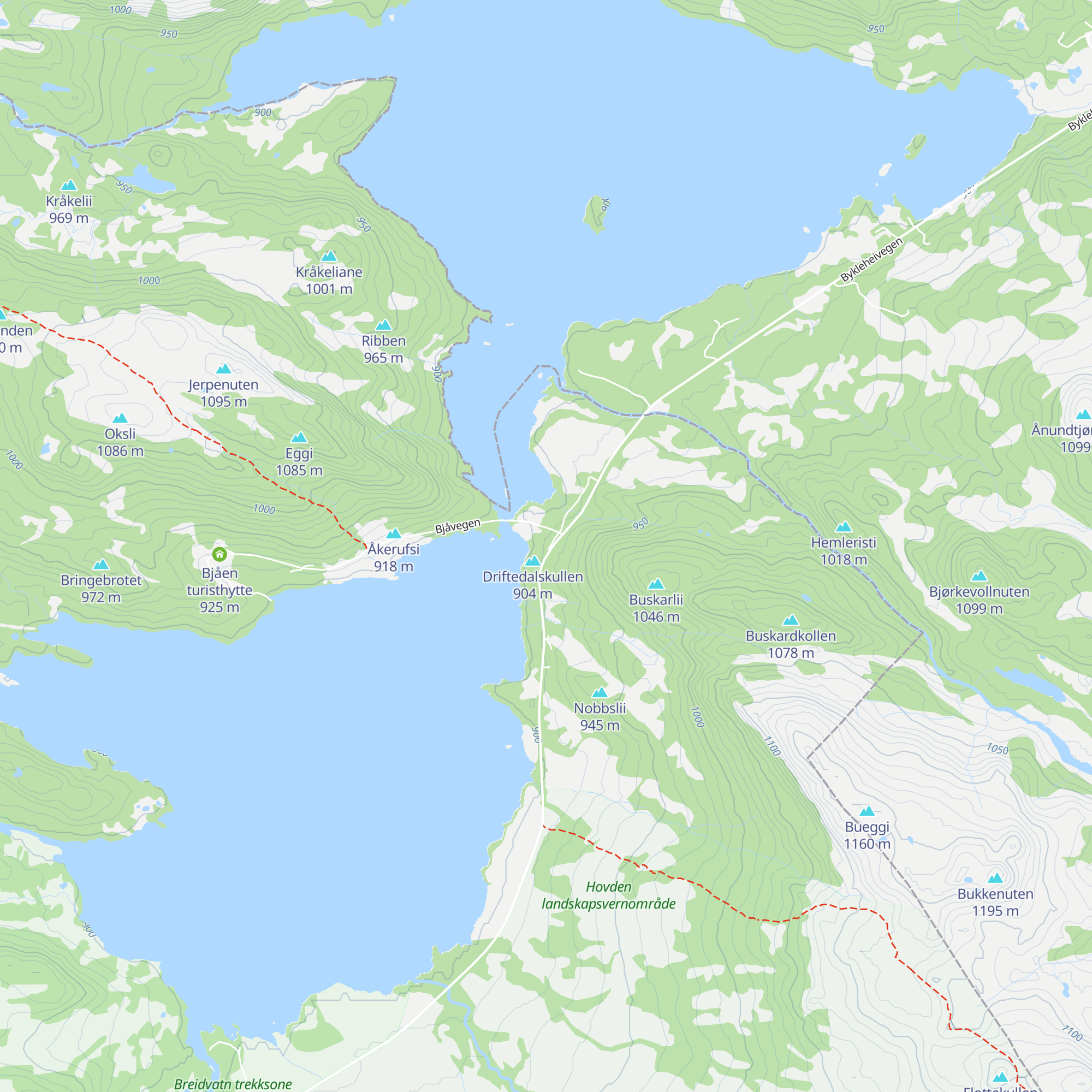 Bjåen Fjellstove map