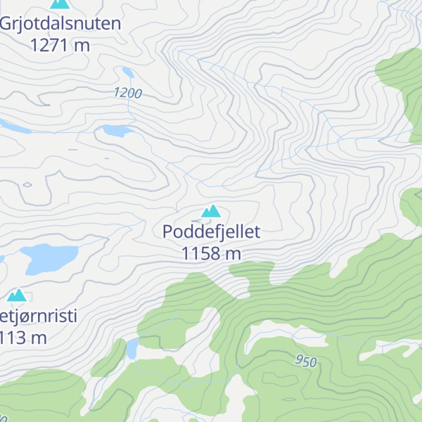 Map of Poddefjellet