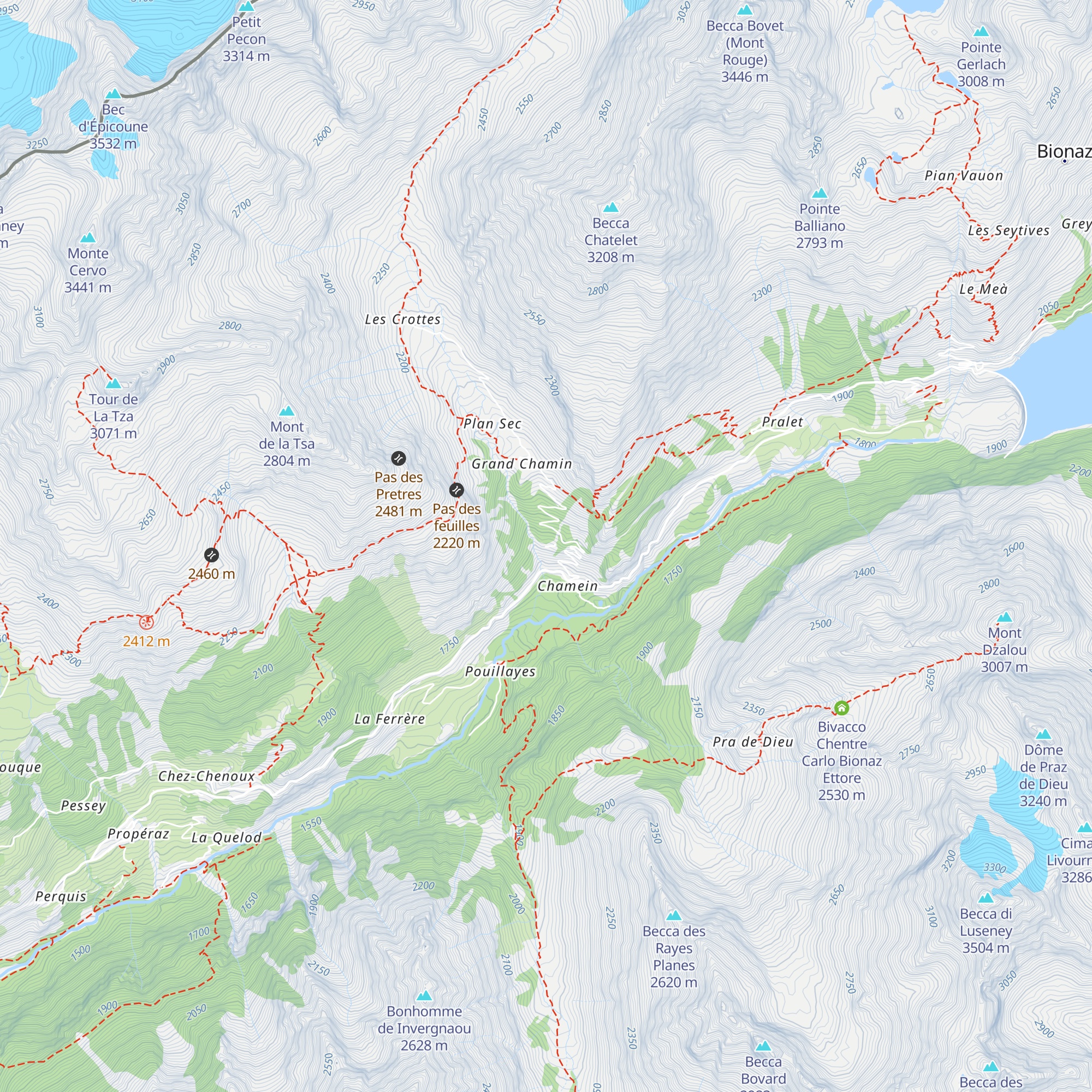 Acquedotto di Bionaz. map
