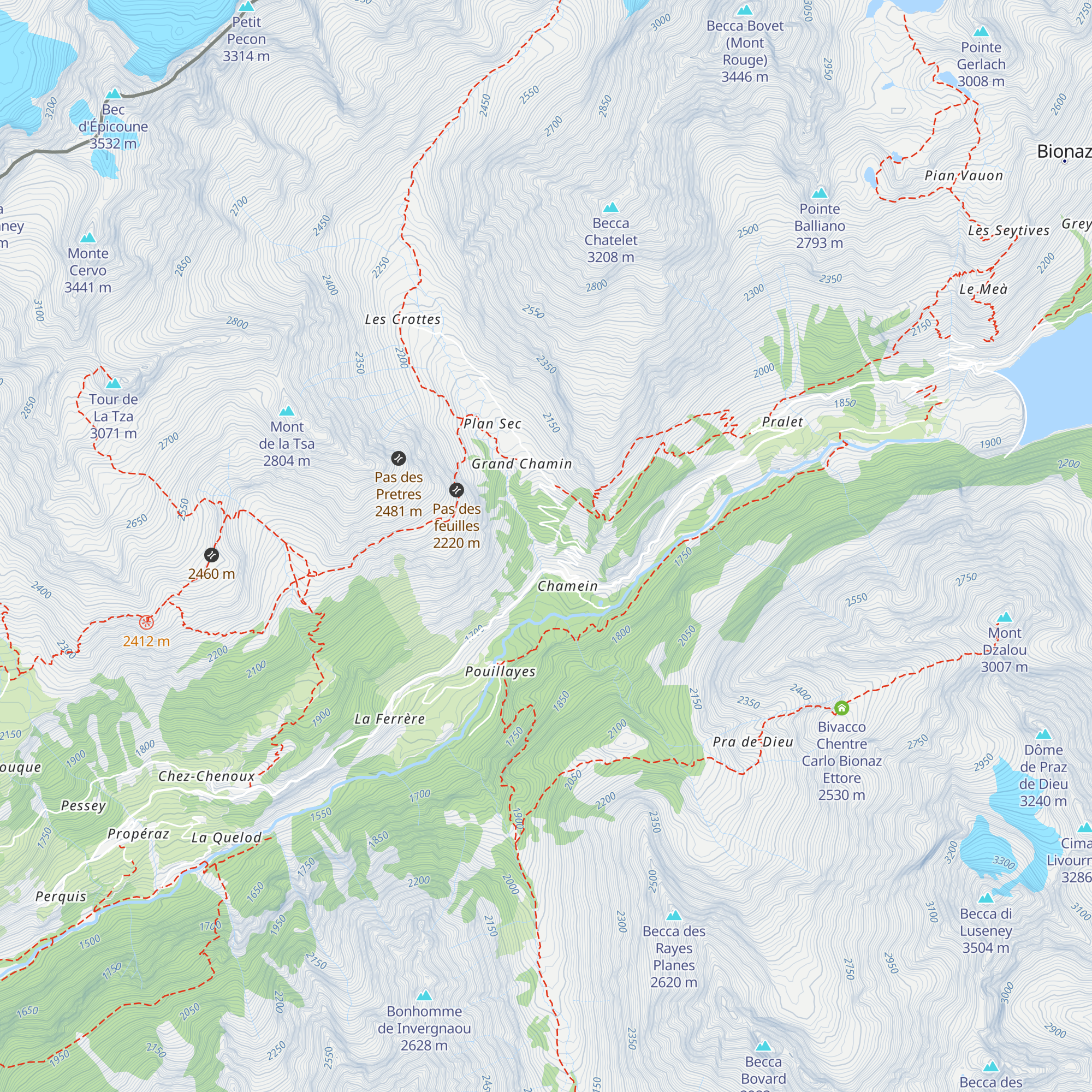 Acquedotto di Bionaz. map