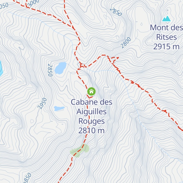 Map of Cabane des Aiguilles Rouges