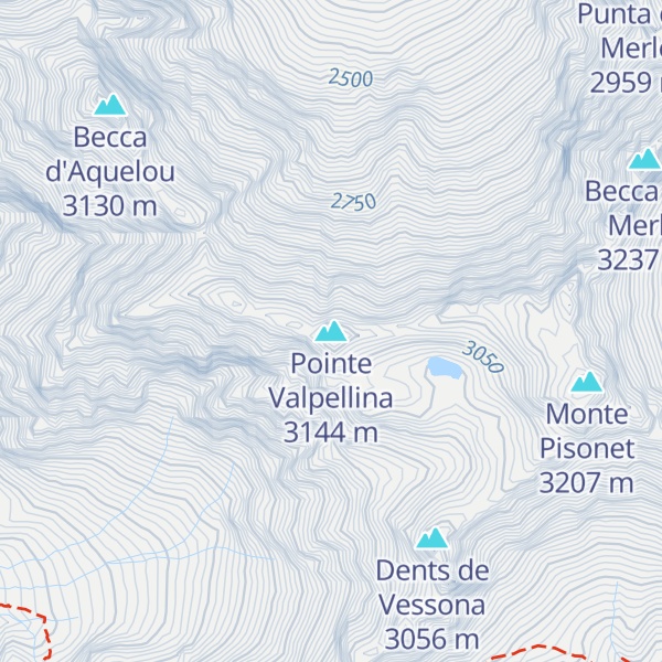 Map of Pointe Valpellina