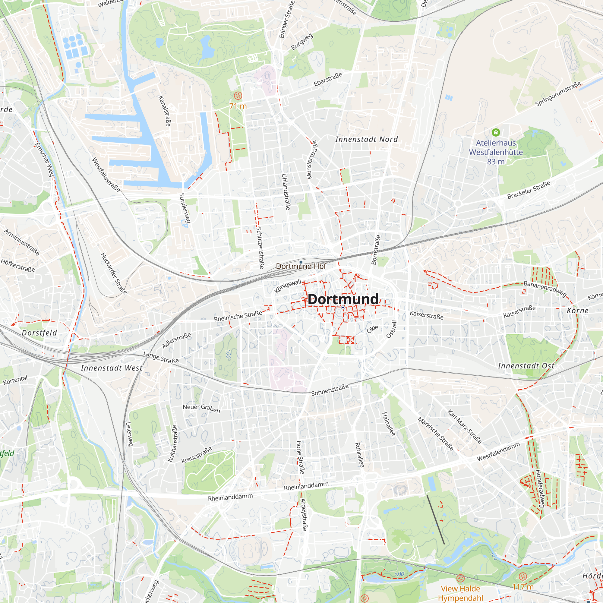 Dortmund Tourismus map