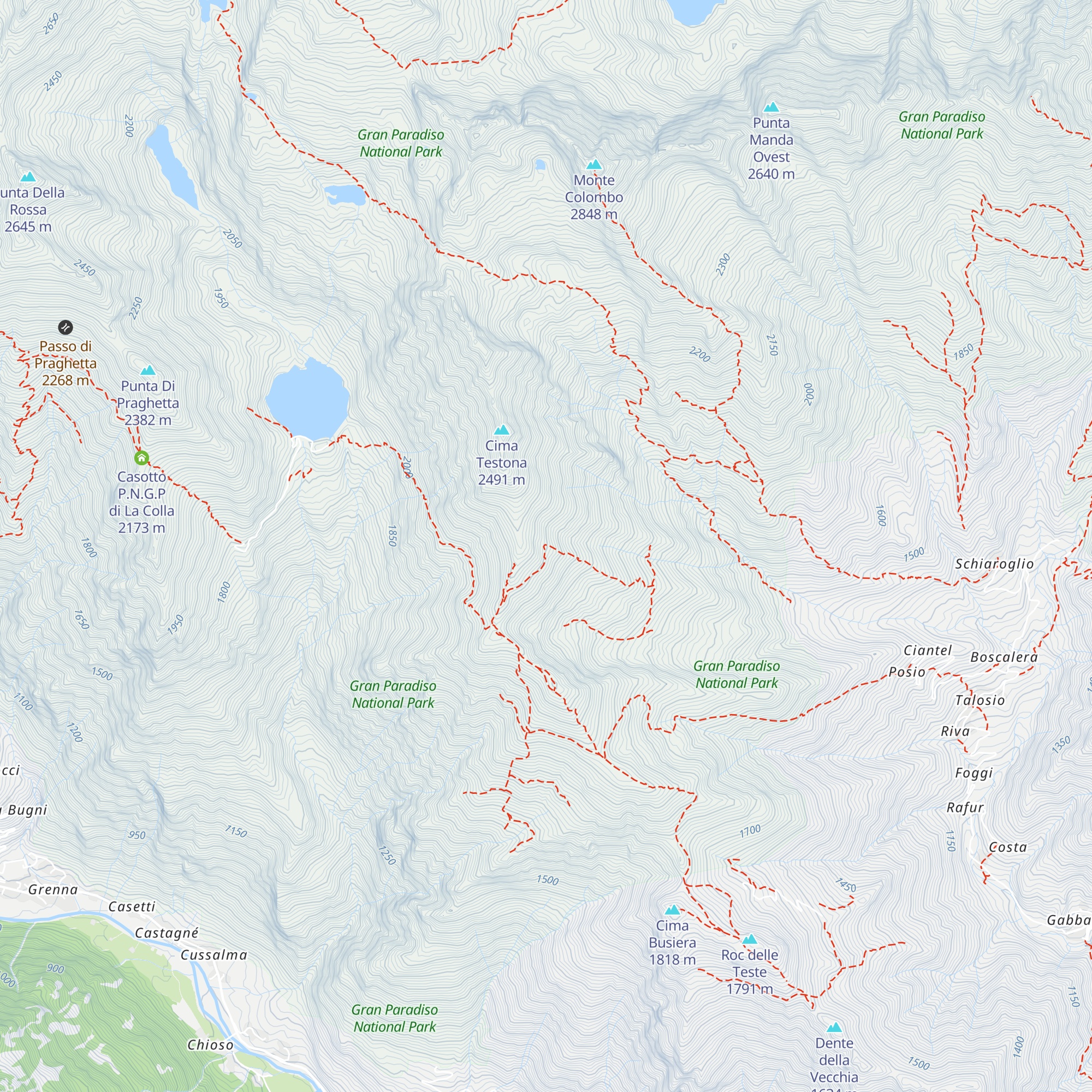 Casotto P.N.G.P. dell'Alpe Testona map
