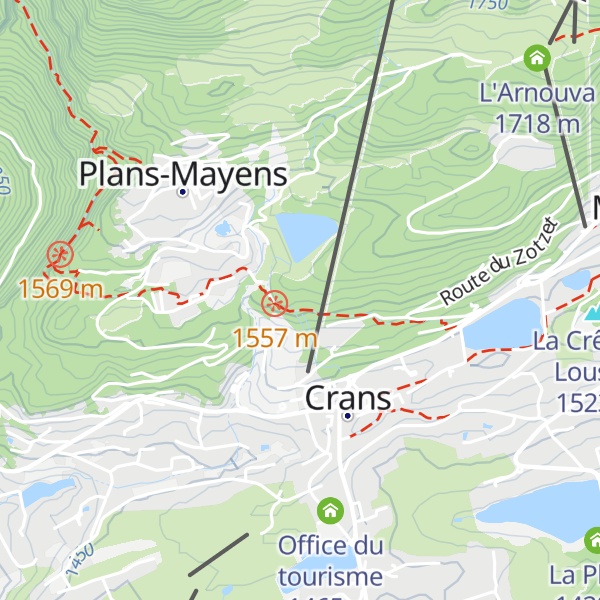 Map of Service des eaux de la commune de Chermignon