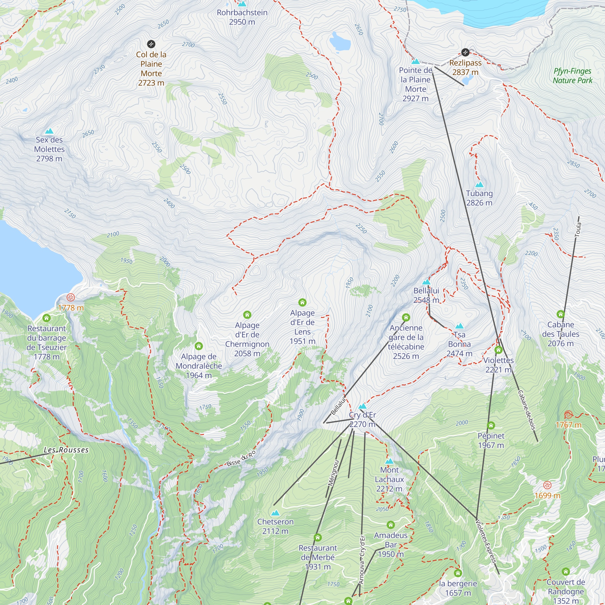 Alpage d'Er de Lens map