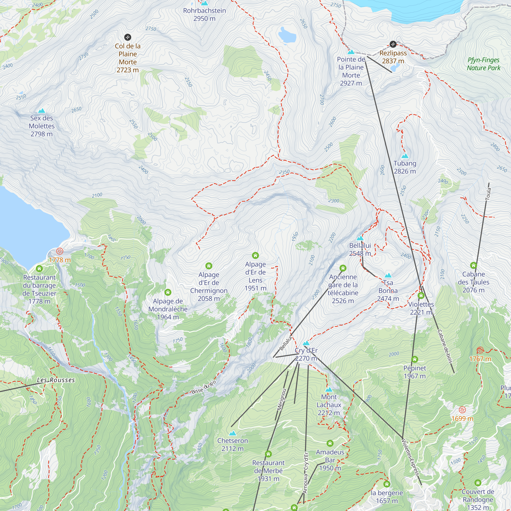 Alpage d'Er de Lens map