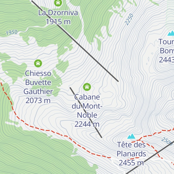 Map of Cabane du Mont-Noble