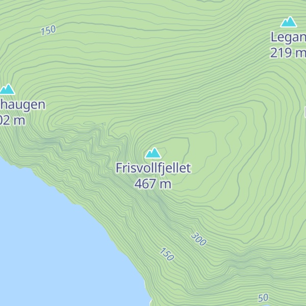 Map of Frisvollfjellet