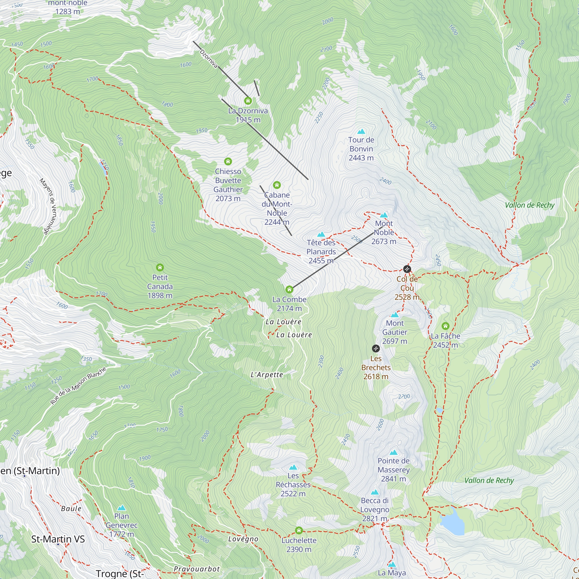 La Combe map