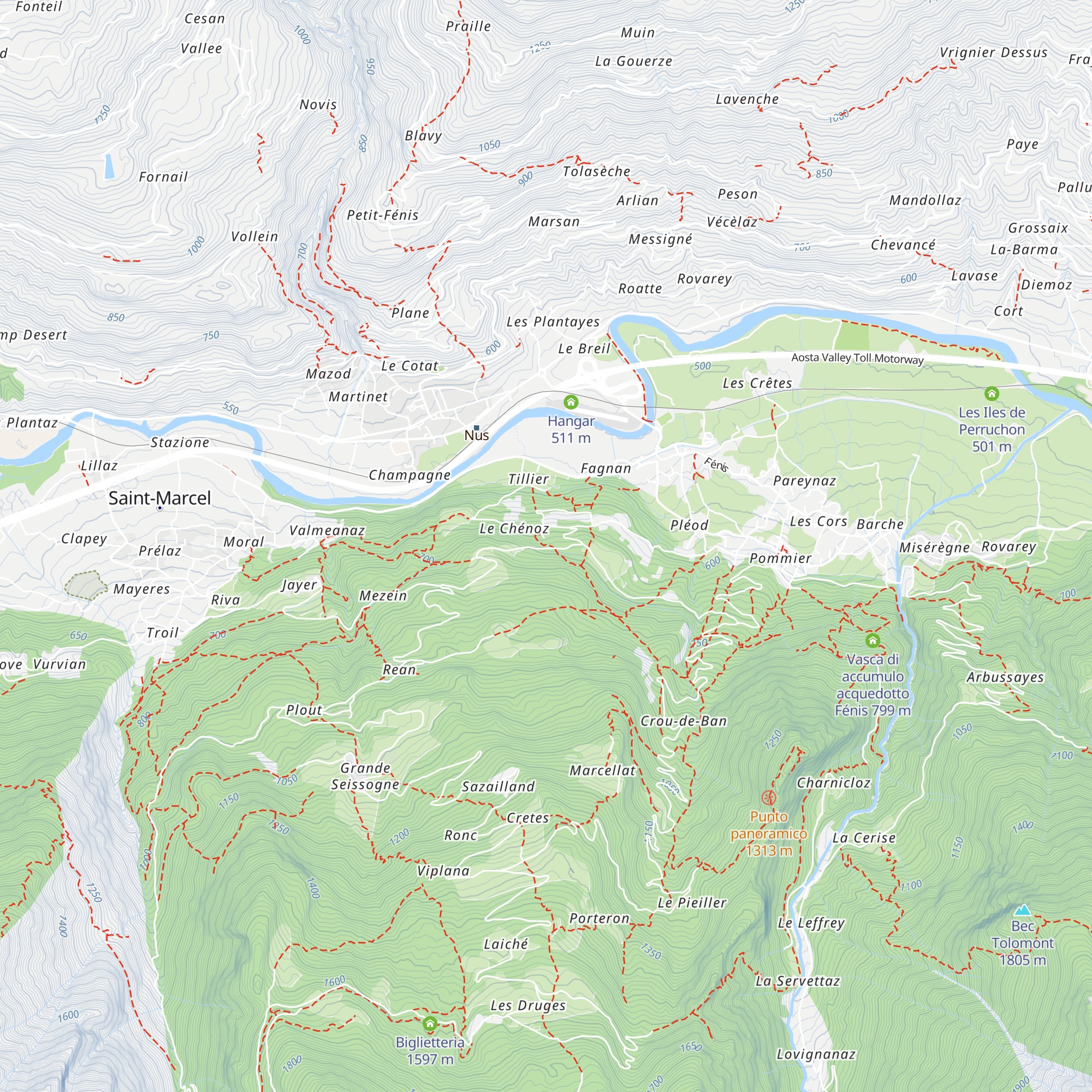 Vasca accumulo acqua per irrigazione. map