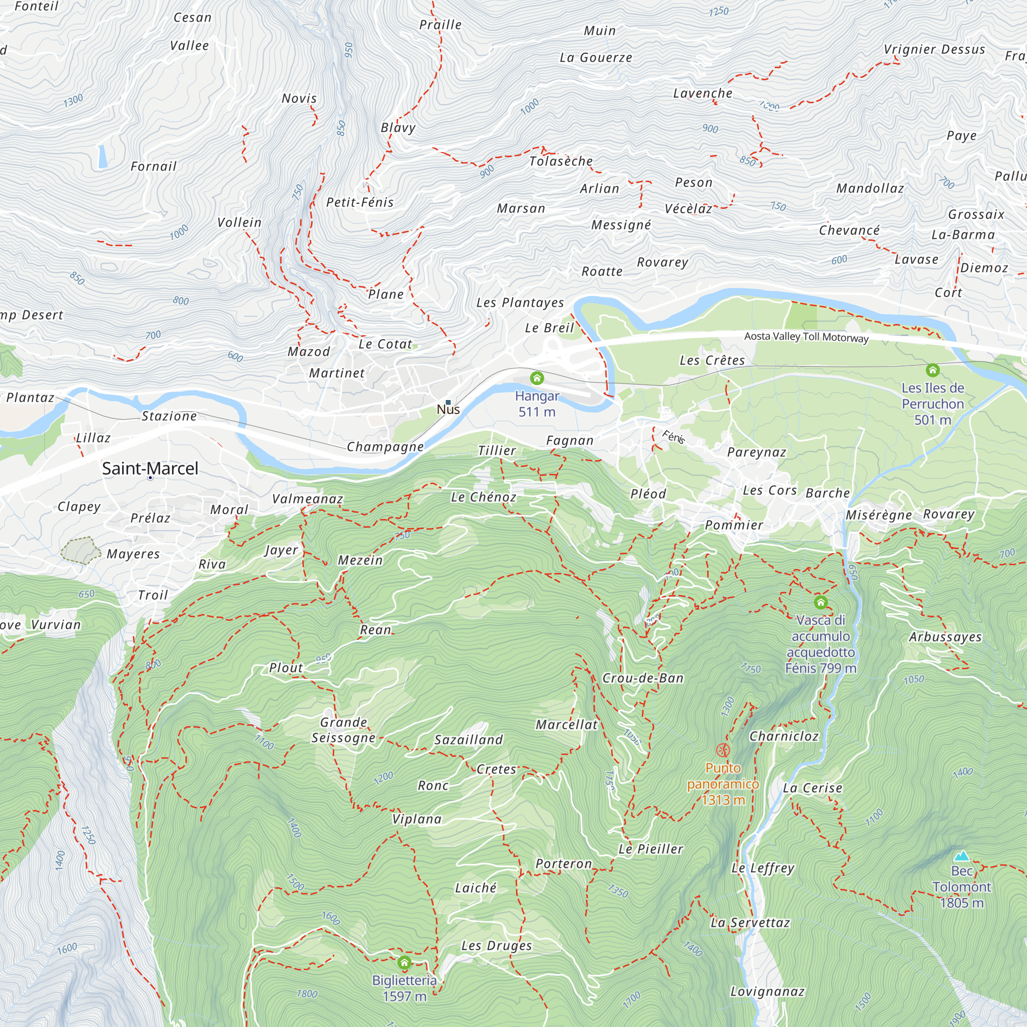 Vasca accumulo acqua per irrigazione. map