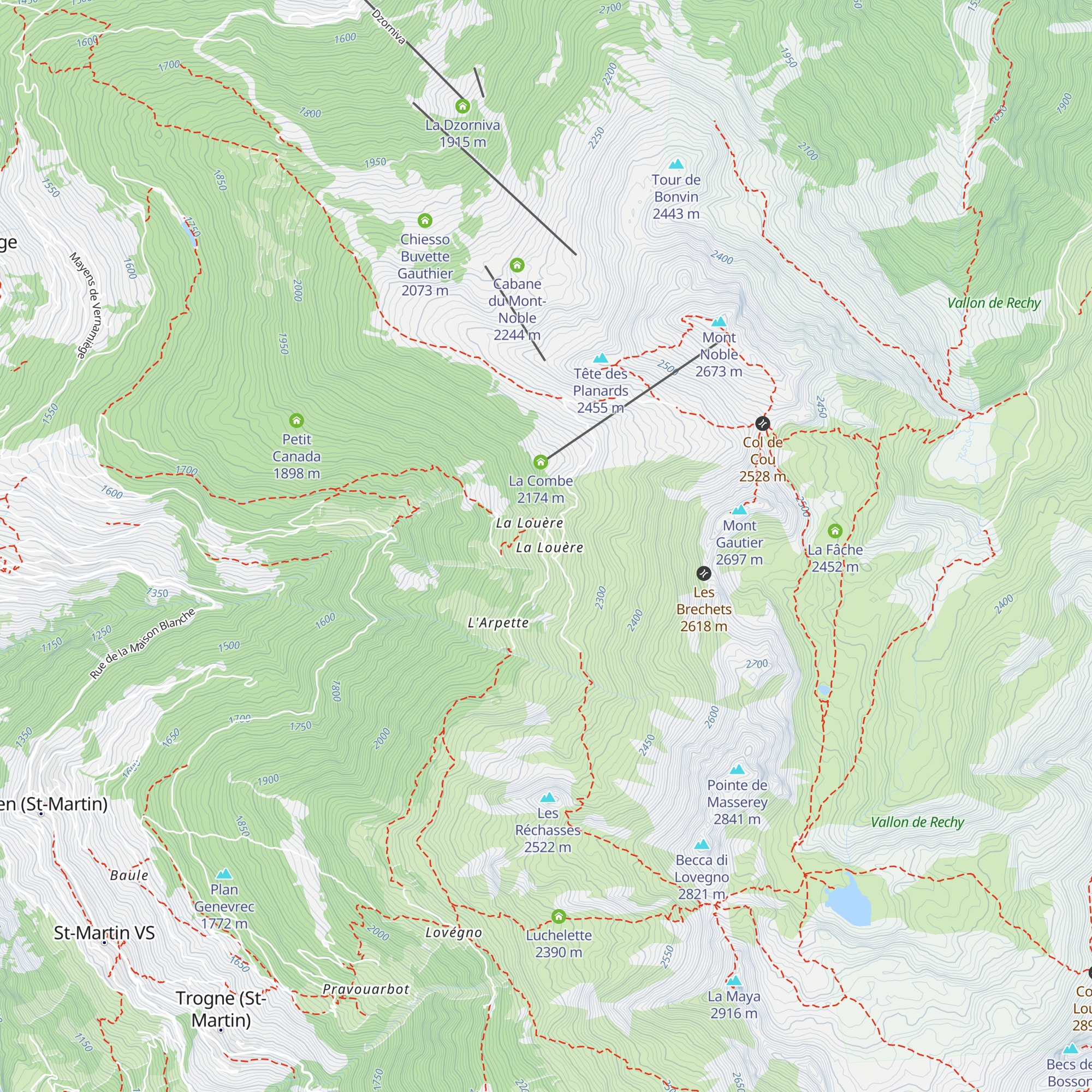 Alpage et buvette de La Louère map