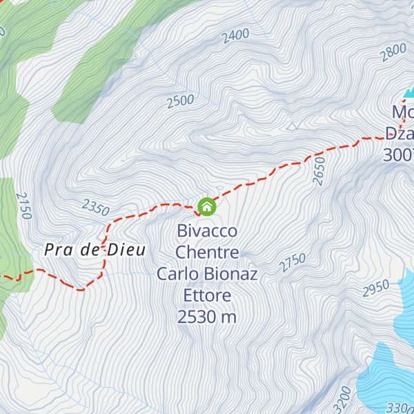 Map of Bivacco Chentre Carlo Bionaz Ettore