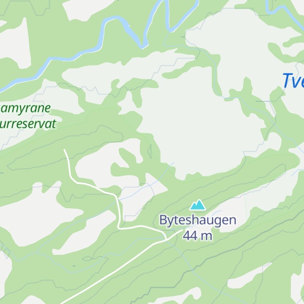 Map of Tverrhaugen