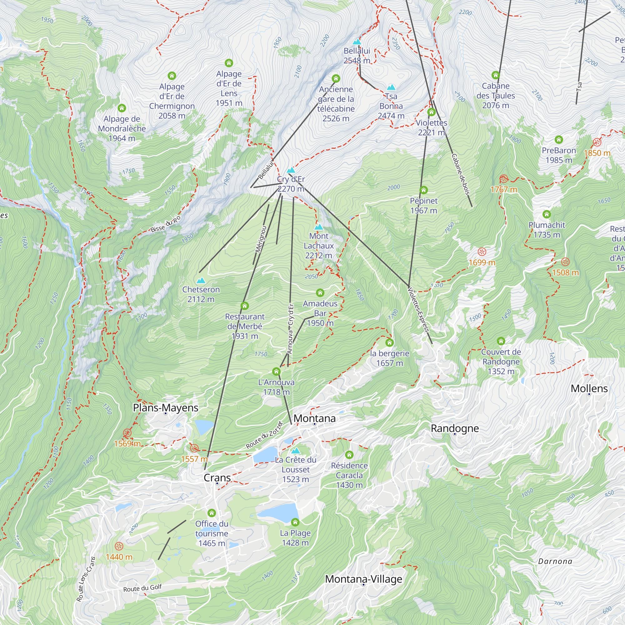 Cabane de Mattia map