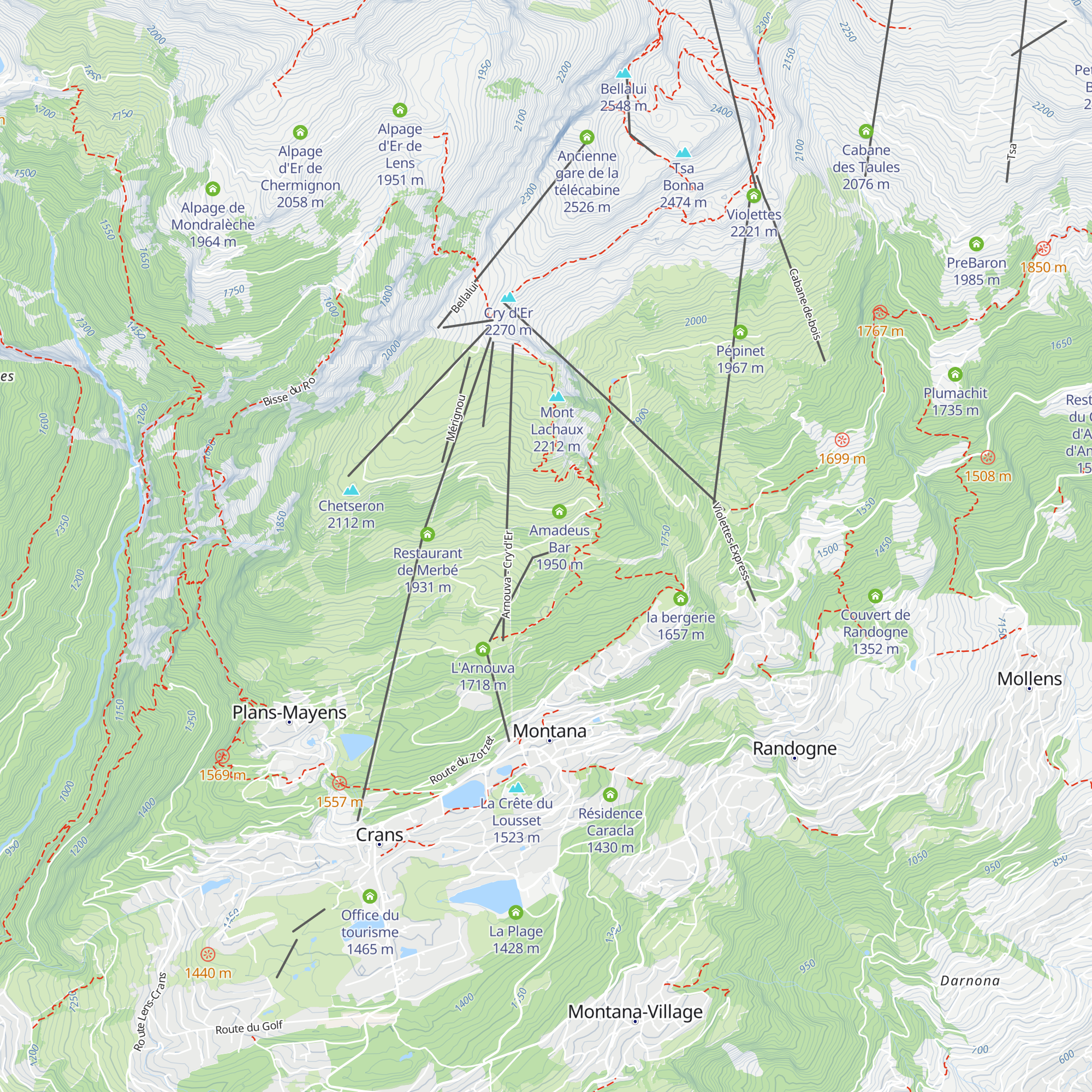 Cabane de Mattia map
