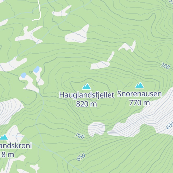 Map of Hauglandsfjellet