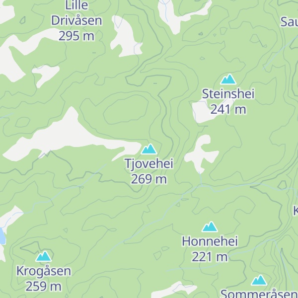 Map of Tjovehei