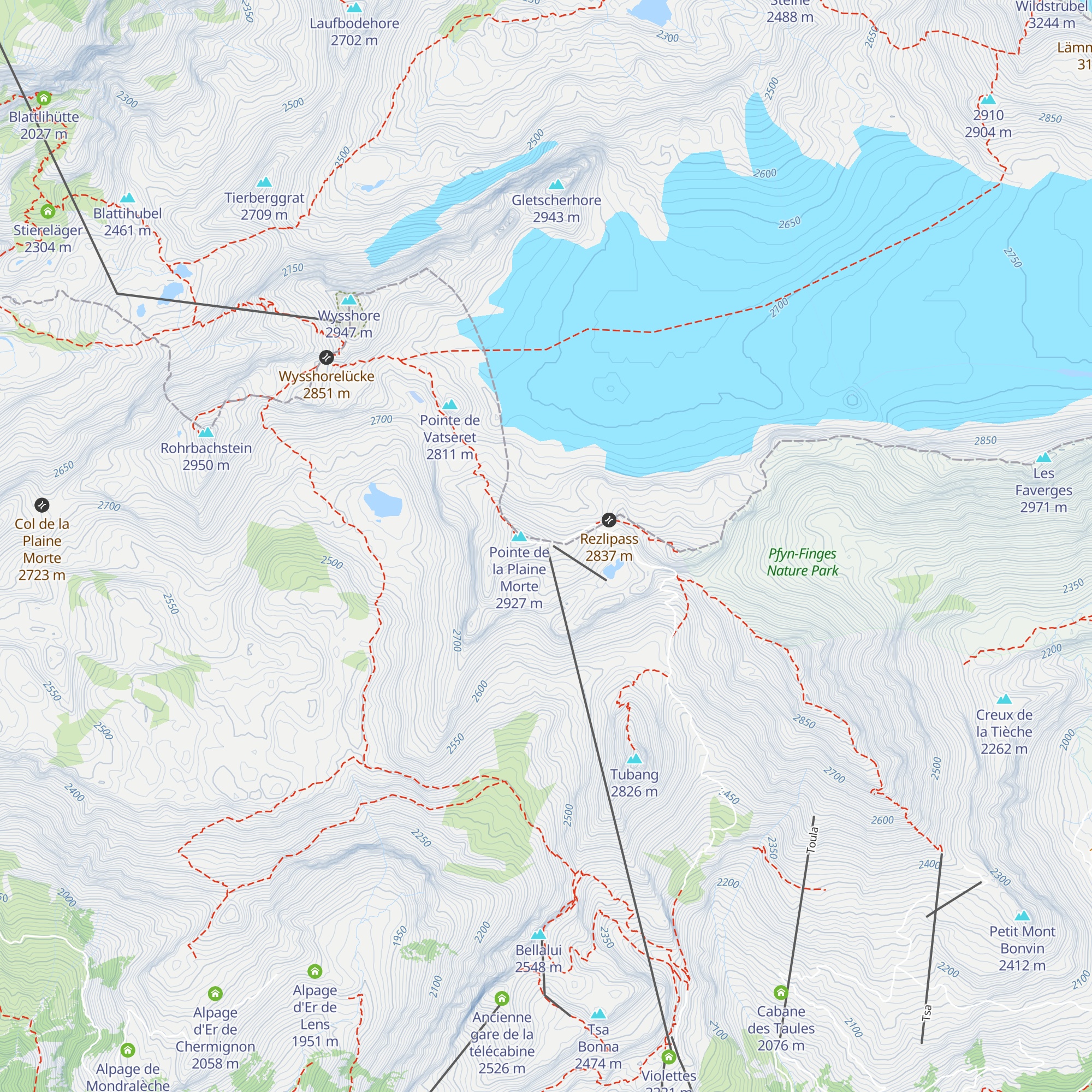 Plaine Morte map
