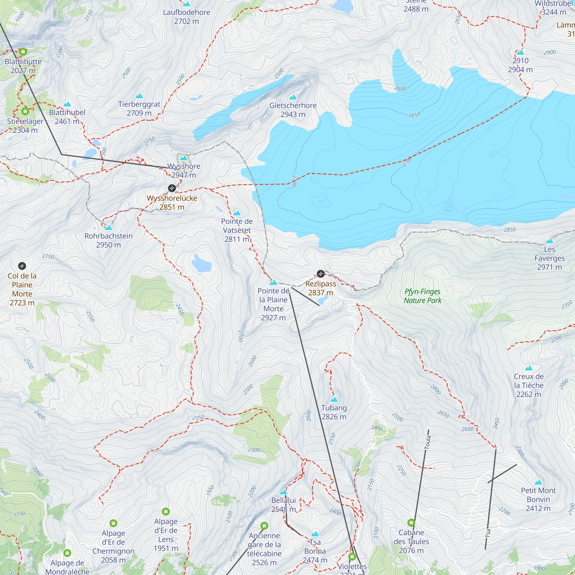 Plaine Morte map