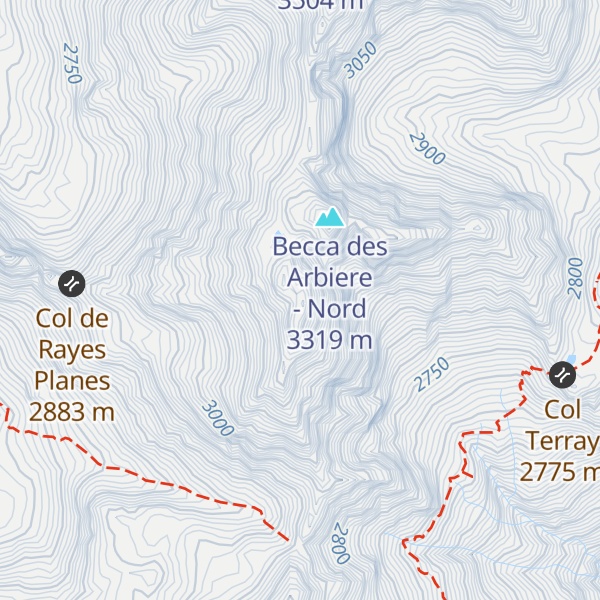 Map of Becca des Arbiere - Centrale