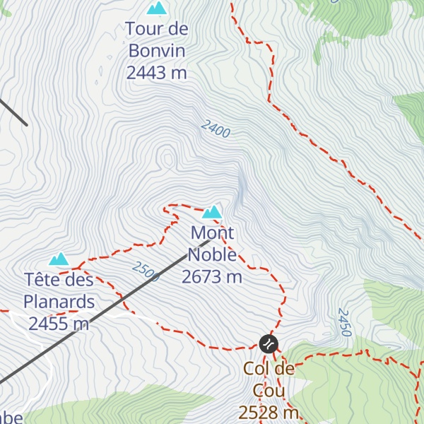 Map of Mont Noble
