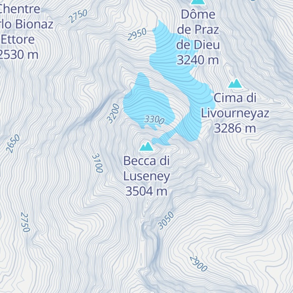Map of Becca di Luseney