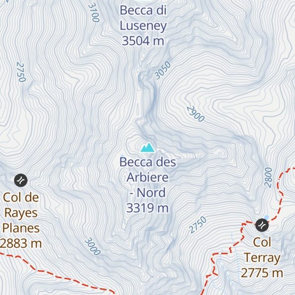 Map of Becca des Arbiere - Nord