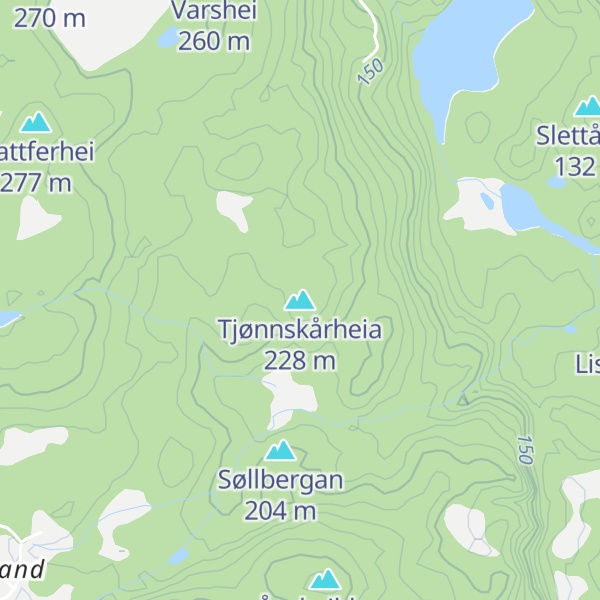 Map of Tjønnskårheia