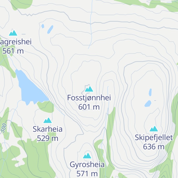 Map of Fosstjønnhei