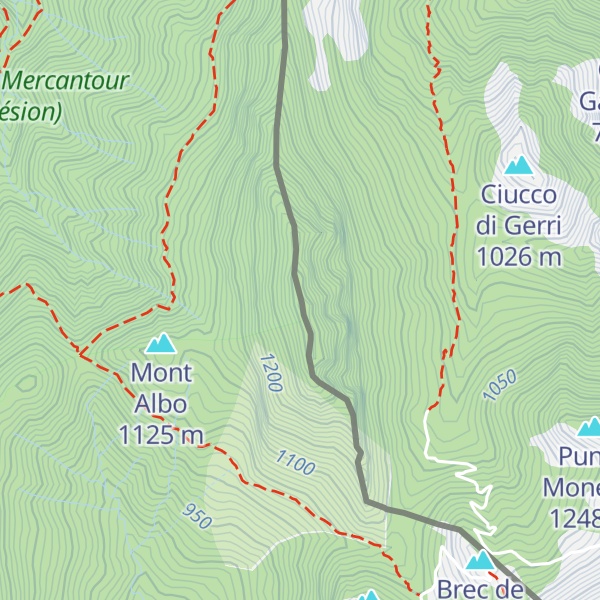 Map of Mont Mulacié / Monte Butetta