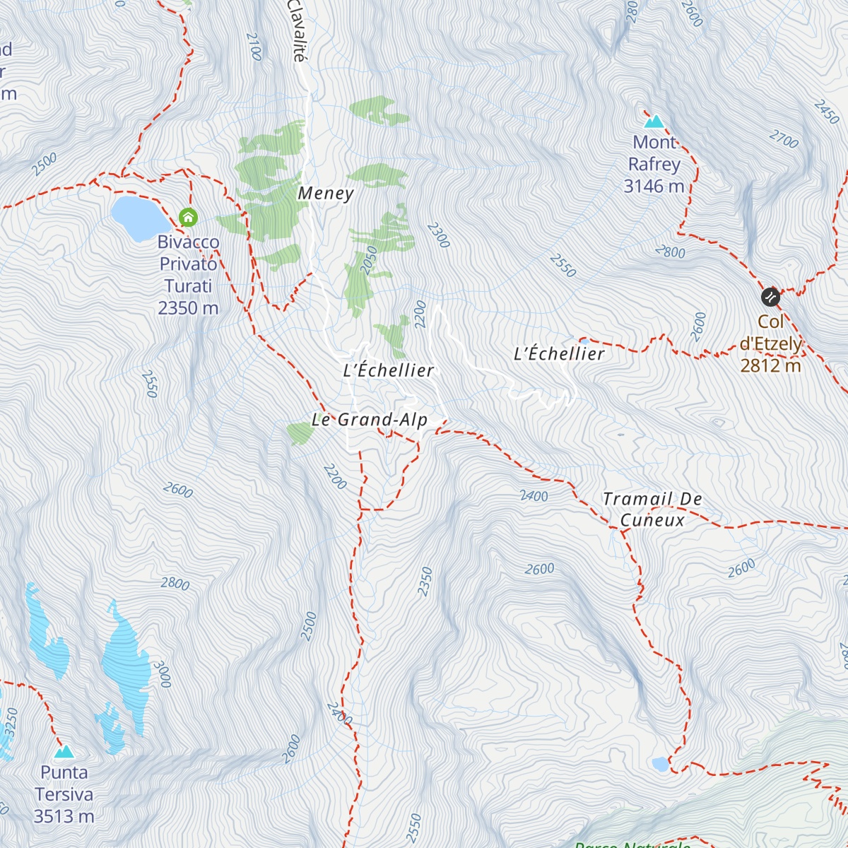 Bivacco Rotary Val Clavalité - Egidio Borroz map