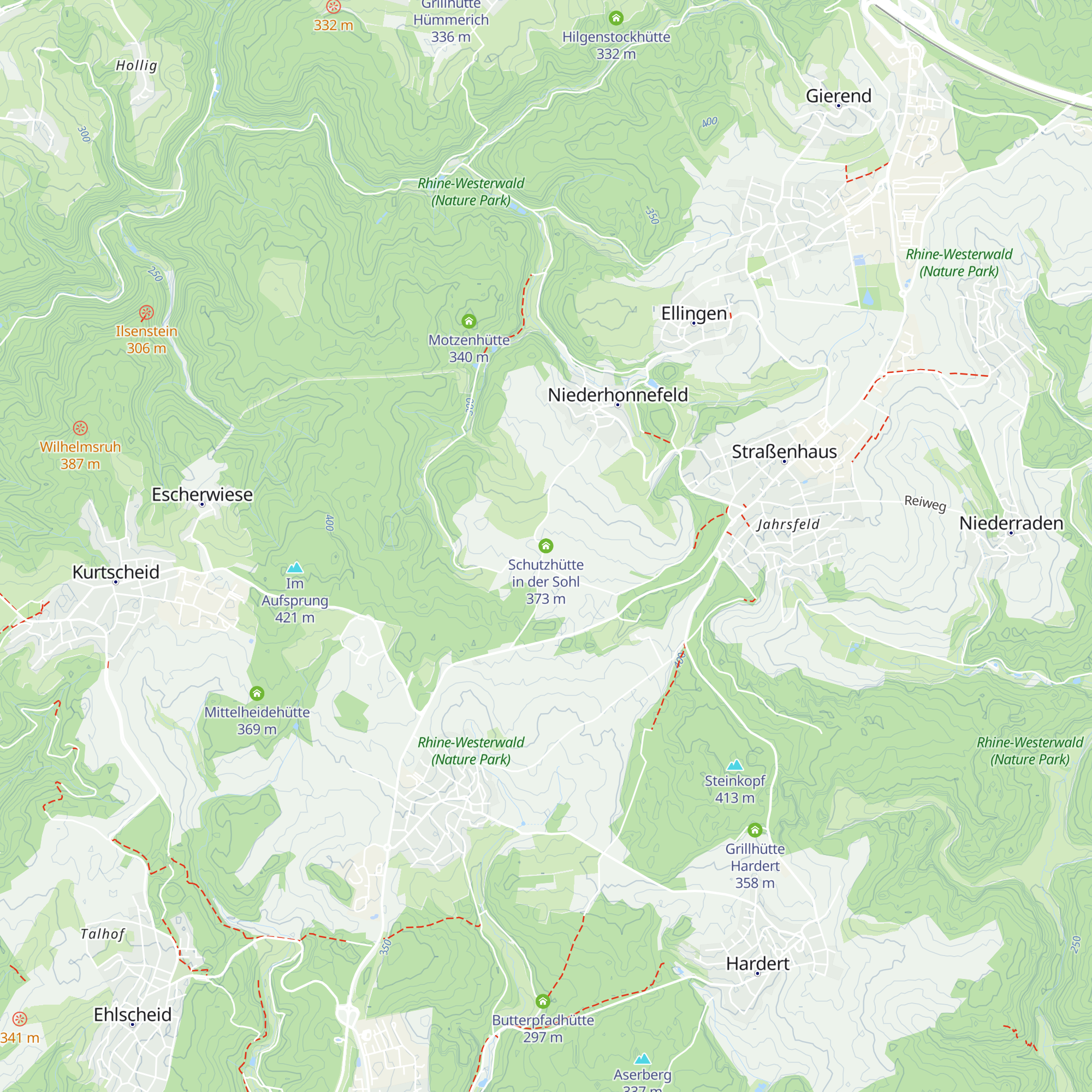Schutzhütte in der Sohl map