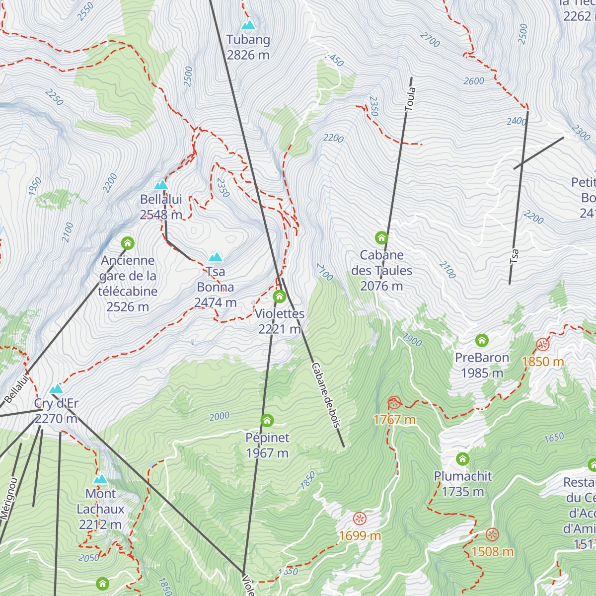 Cabane des Violettes map