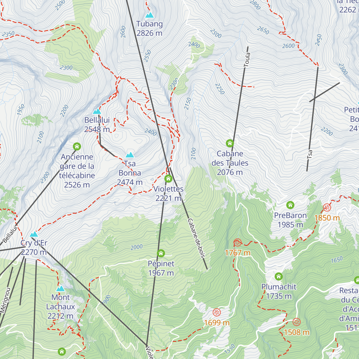 Cabane des Violettes map