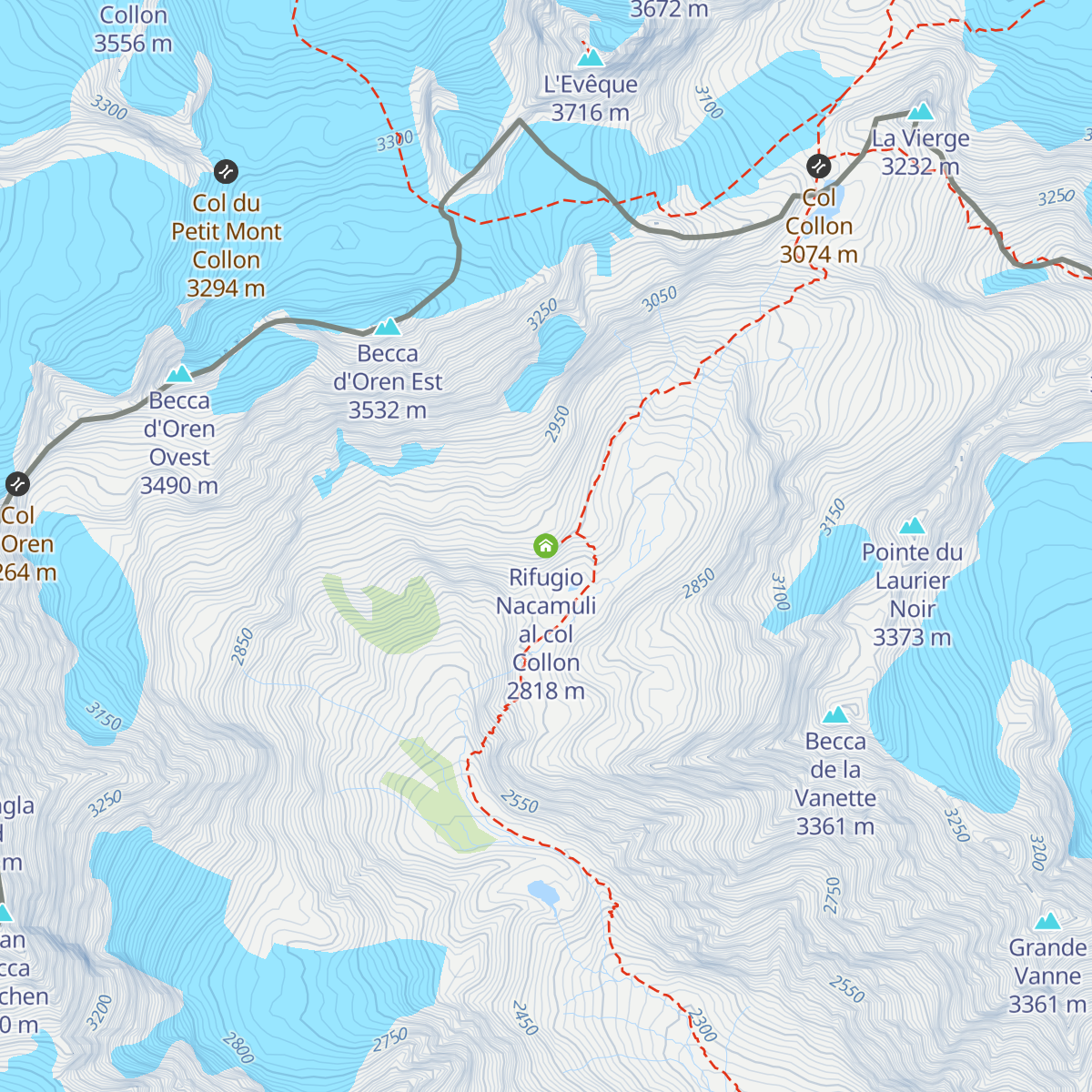Rifugio Nacamuli al col Collon map
