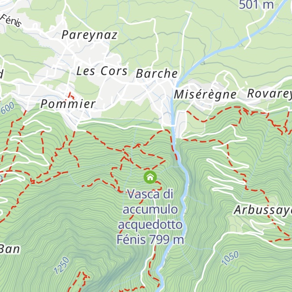 Map of Vasca di accumulo acquedotto Fénis