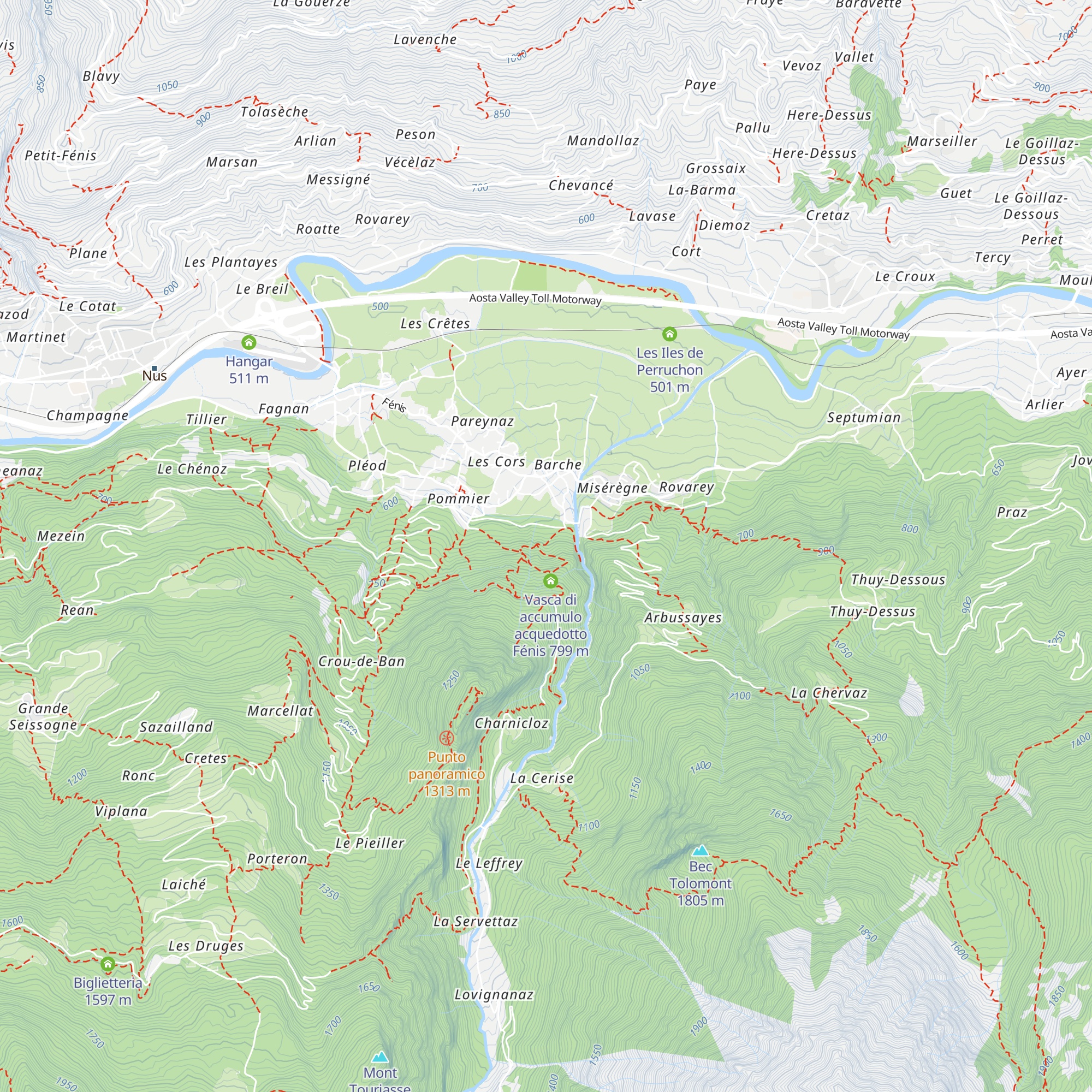 Vasca di accumulo acquedotto Fénis map