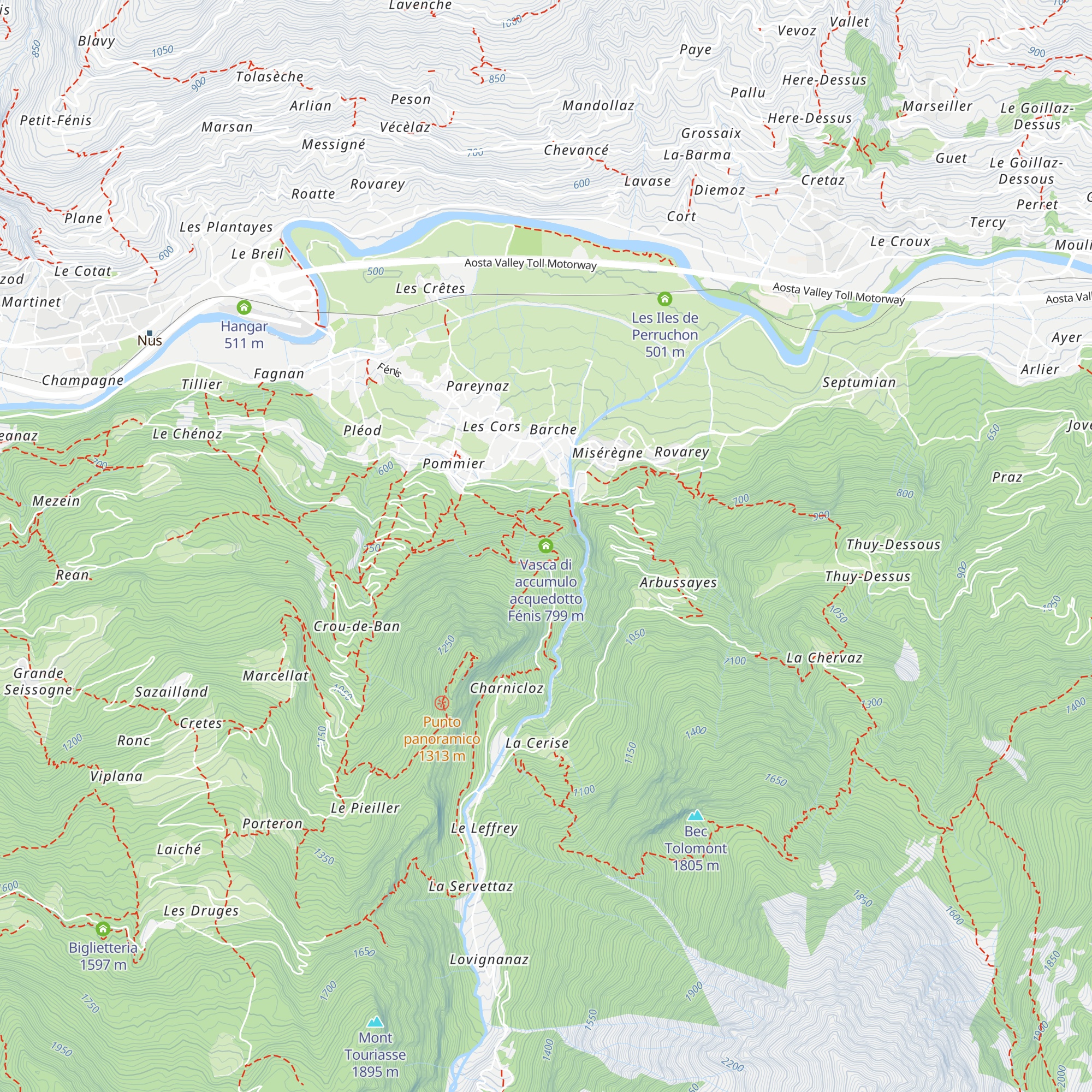 Vasca di accumulo acquedotto Fénis map