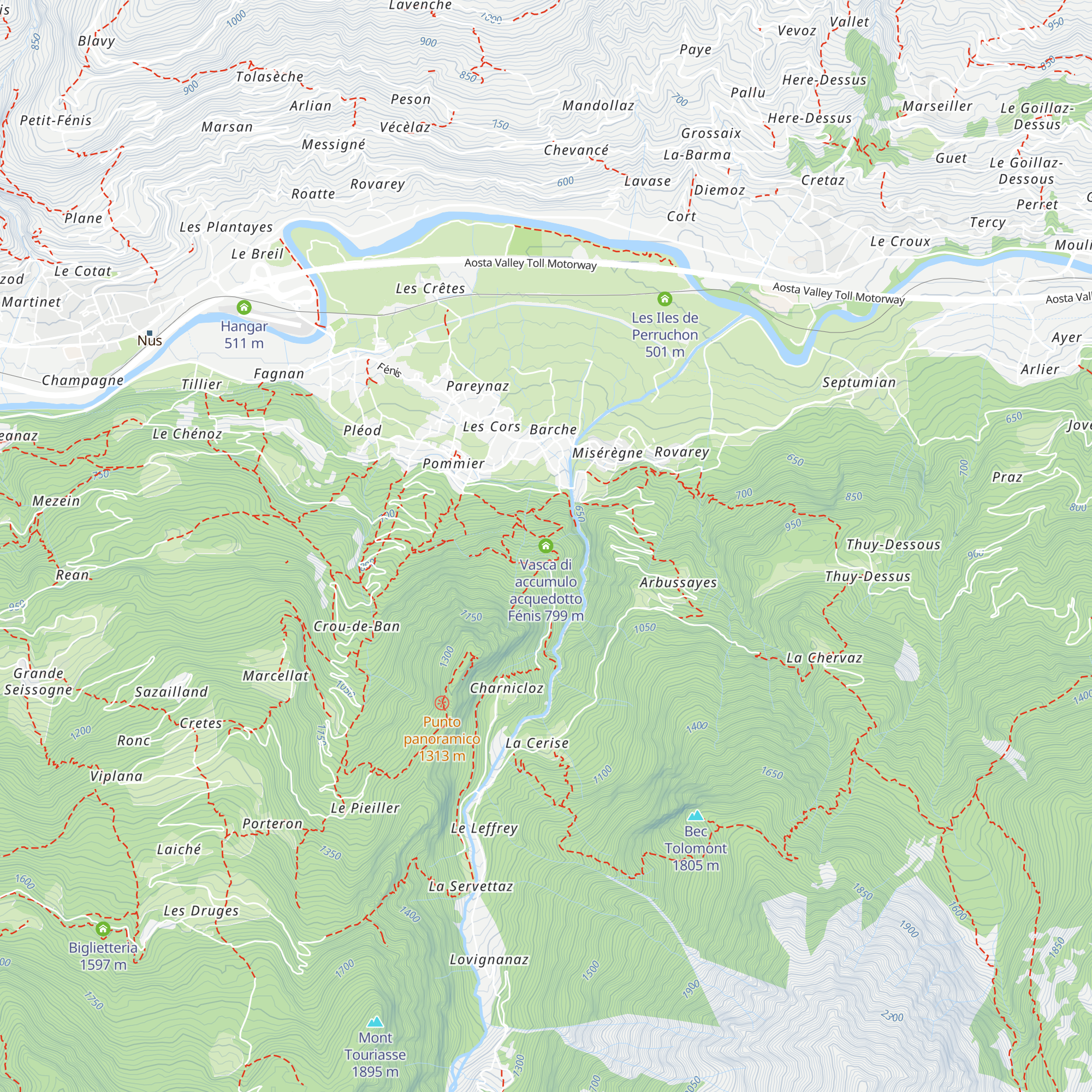 Vasca di accumulo acquedotto Fénis map