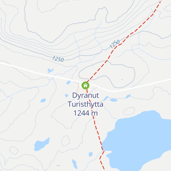 Map of Dyranut Turisthytta
