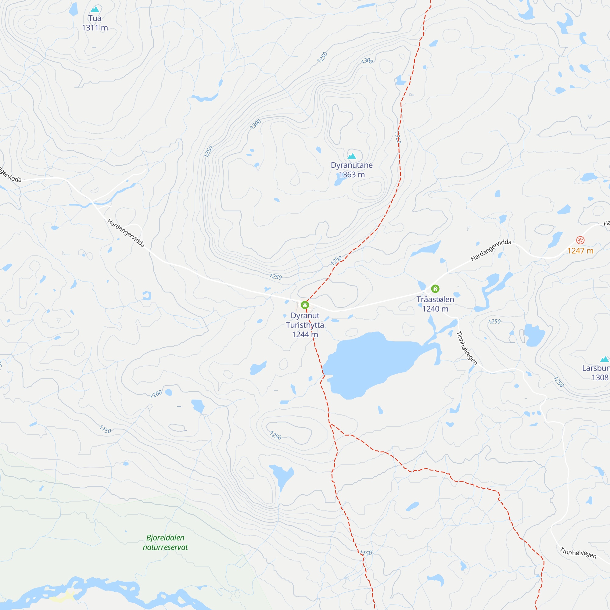 Dyranut Turisthytta map