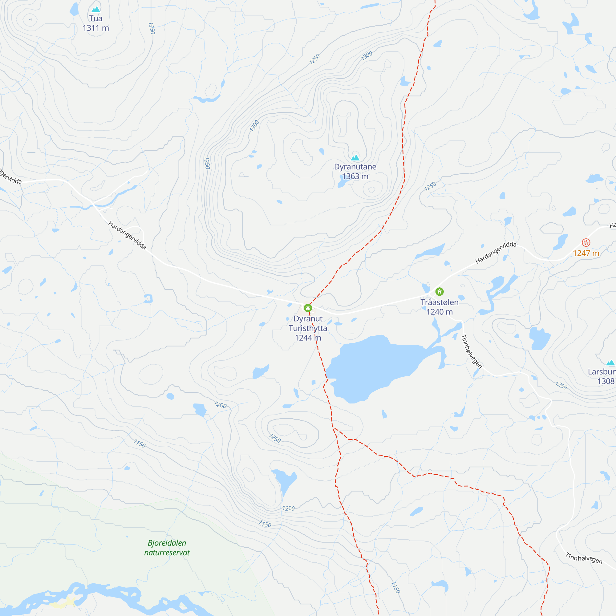 Dyranut Turisthytta map