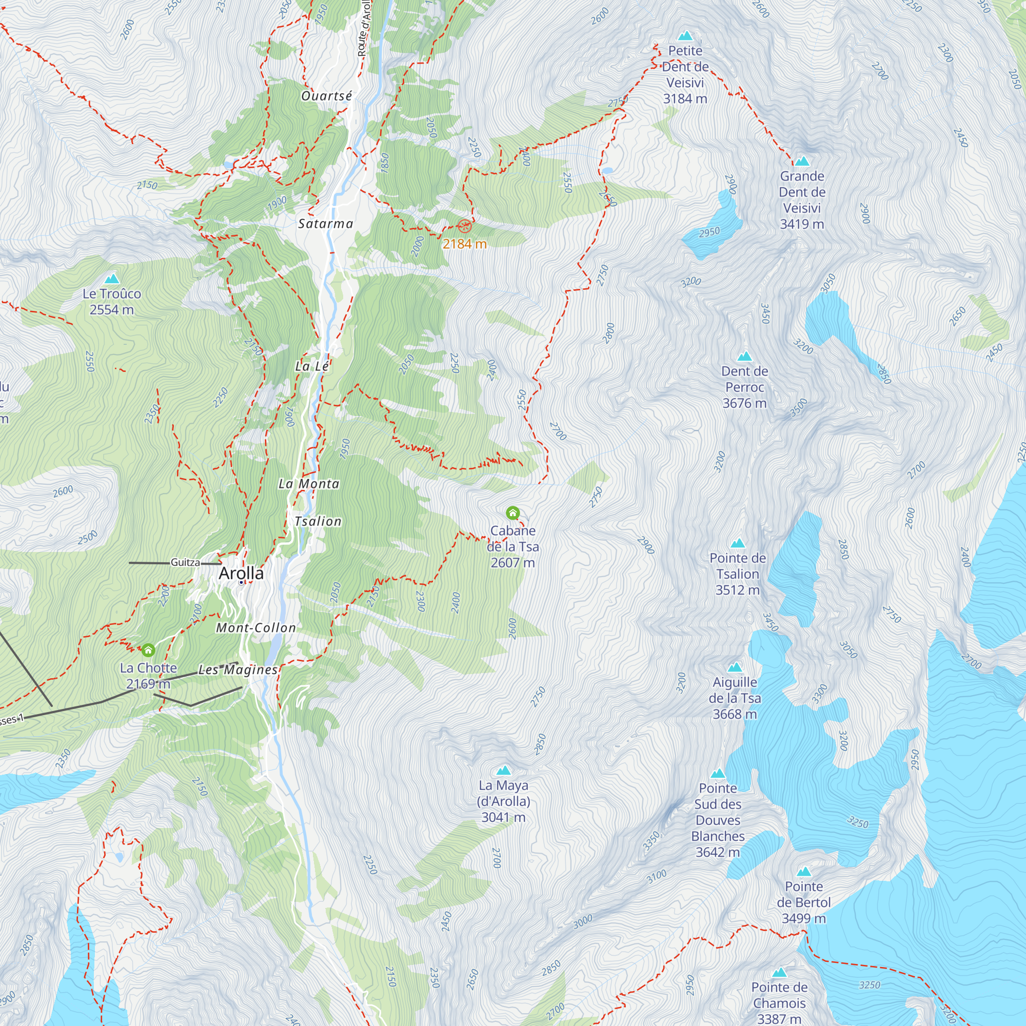 Cabane de la Tsa map