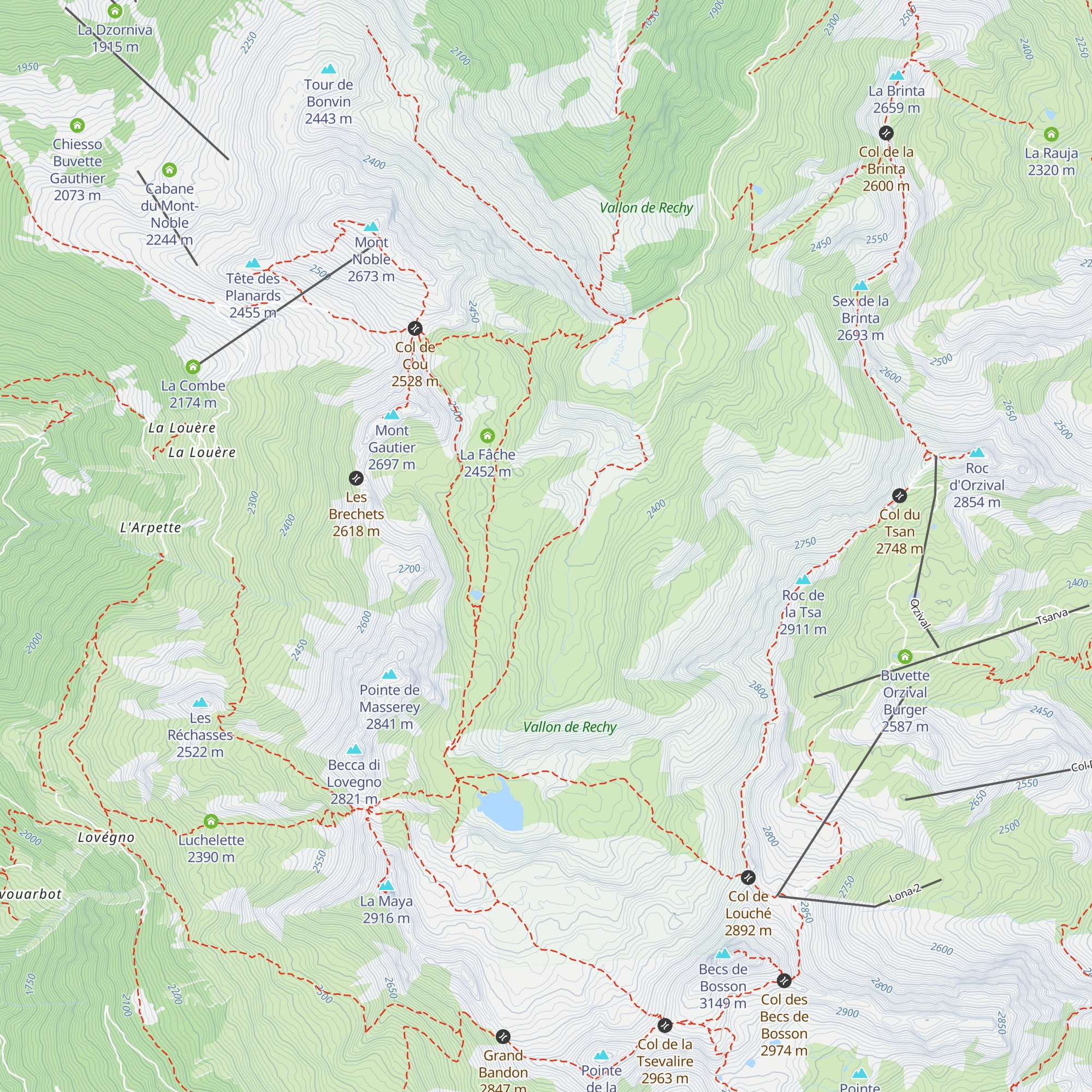 Cabane de la Rèche map