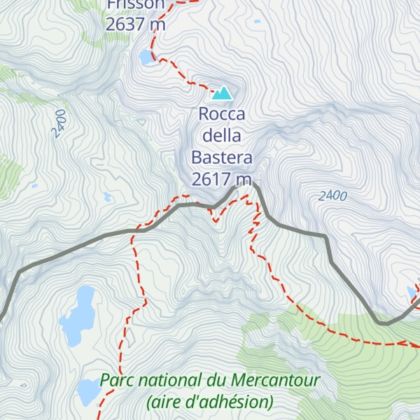 Map of Rocca dell'Abisso Cima sud / Roche de l'Abisse Cime sud