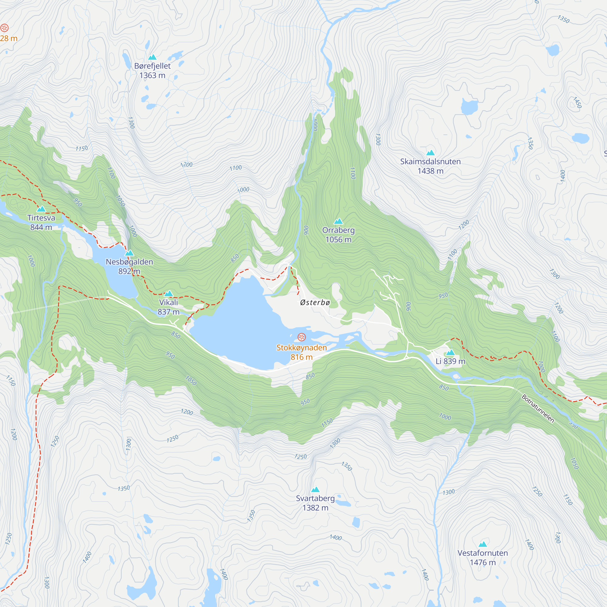 Aurlandsdalen Turisthytte map