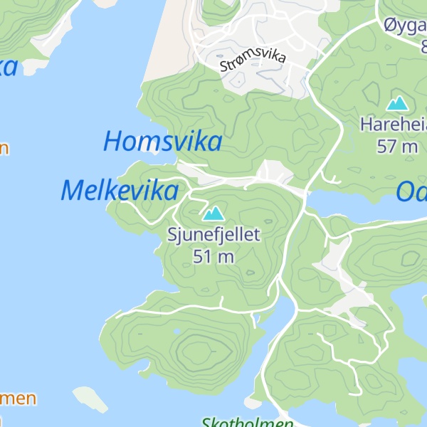 Map of Sjunefjellet